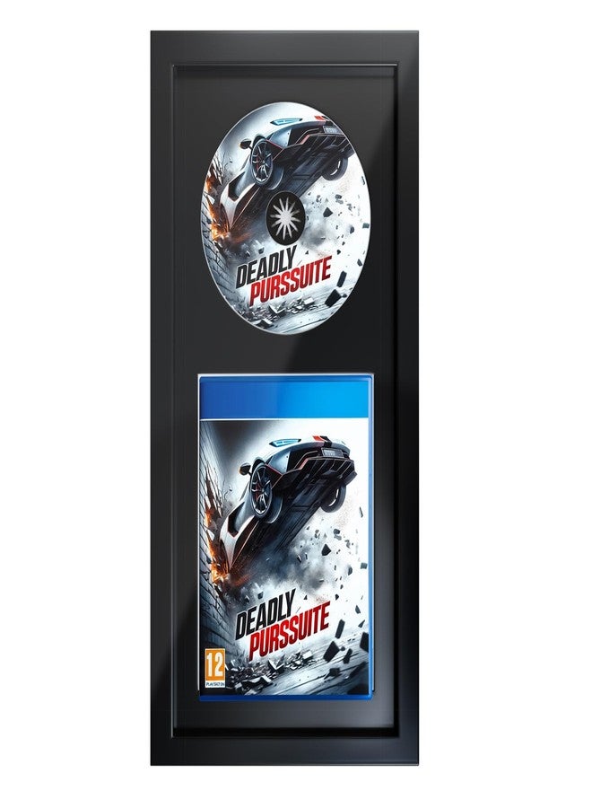 إطار عرض ألعاب الفيديو متوافق مع علبة وقرص ألعاب PS5/PS4/PS3، مع بطانة من إسفنج EVA وقماش أسود مخملي، إطار صور للألعاب، ديكور غرفة الألعاب، 8 × 15 بوصة - Image 1